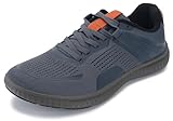 WHITIN Men's Barefoot Running Shoes Width Transitional Minimalist Wide Toe Box Size 11 Zero Drop Rubber Outsole Sneakers Tennis Dark Grey 45