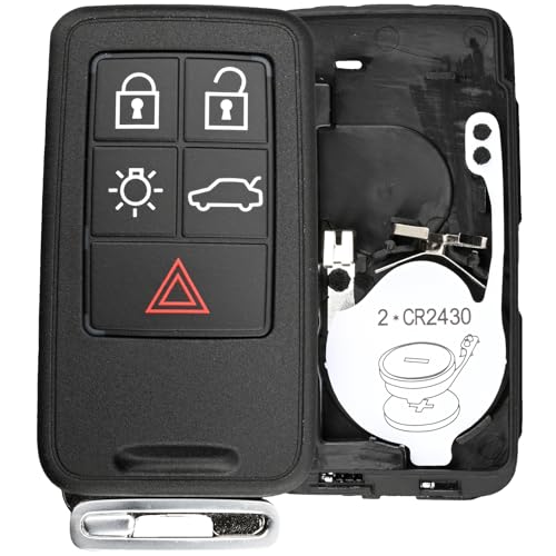 Coque de clé Volvo KR55WK49264 pour S60 S80 V60 V70 XC60 XC70 boîtier plastique 5 boutons