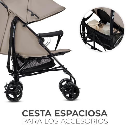 Kinderkraft TIK Silla de Paseo bebé, Carrito, Carro bebé, Carrito bebé, Posición reclinada, Plegable, Posición Tumbada, Ligero - 6,5kg, Material Impermeable, Beige - imagen 7
