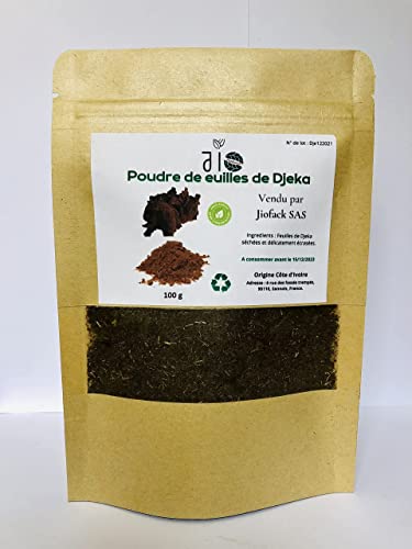 Jio nature – Poudre de feuilles de Djeka – 100 g – Sachet kraft refermable