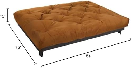 Miniatura 280 de Poly Solid - Colchón de futón completo, 8 pulgadas, color azul polvoriento Negro -,Azul,rosado (Blush Pink),Borgoña,Burnt orange,2-Burnt