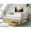Bedz King All in One Twin Bed with Twin Trundle and 3 Built in Drawers, Weathered Honey 41AvbmonLjL. SS100