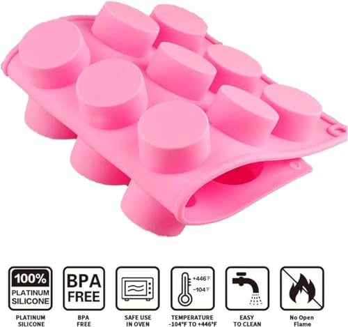 Image of LEGACYCART Round Chocolate Cookie Molds, New Size 15-Cavity Cylinder Chocolate Cover Cookie Silicone Molds for Candy Mini Cakes Jelly Baking