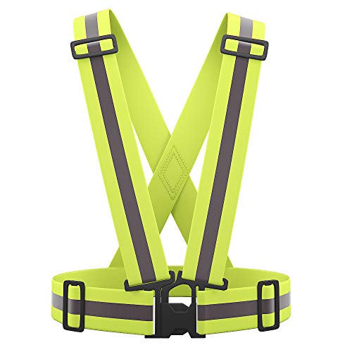 Chalecos de Seguridad Alta Visibilidad Reflectores Deportes (S-XL, Amarillo)