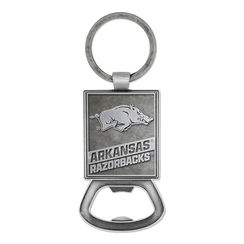 Rico Industries NCAA Arkansas Razorbacks Pewter Style Bottle Opener Keychain