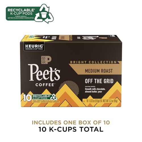 Image of Peet's Coffee, Medium Roast Keurig K-Cup Pods, 100% Arabica Coffee - Off The Grid 10 Count (1 Box of 10 Pods)