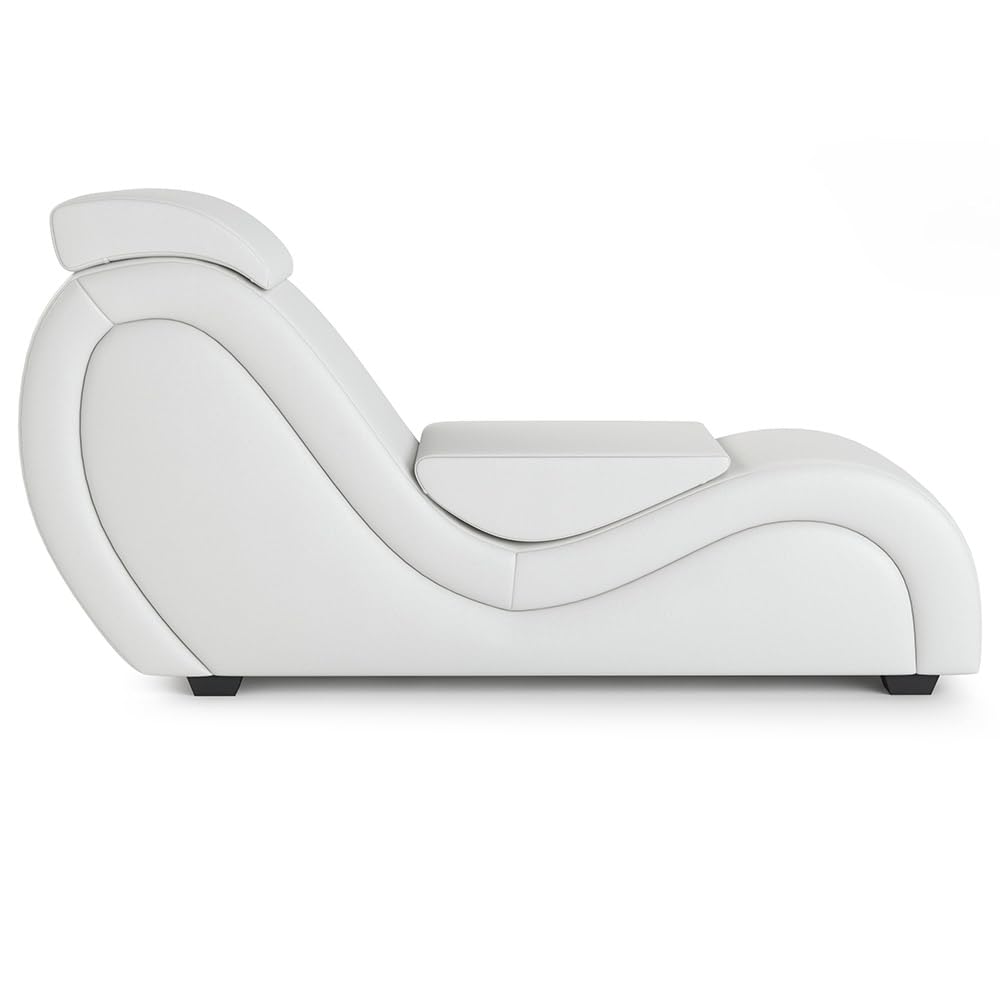 Fauteuil Tantra Ergonomique en Simili-Cuir Premium – Mobilier Design pour Couple et Relaxation (Blanc)