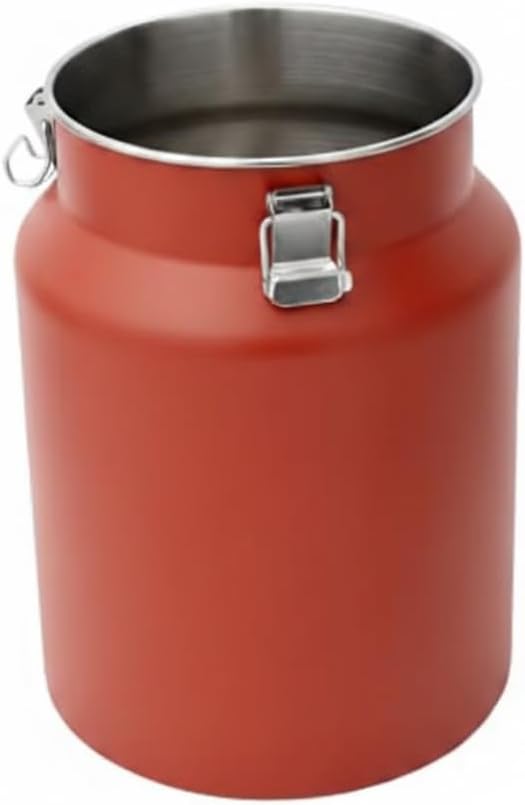 Rice Storage Container 25 Lbs, Stainless Steel Food Containers with Lids, Airtight Seal & Ergonomic Handle, Cinnabar Red, 12l (9.06×13.78inch)