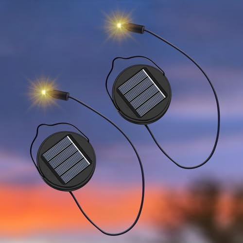 2Pack AA 600Mah Solar Lights Replacement Top for Outdoor Lantern Lights Waterproof for Garden, Yard,DIY Birthday Gifts Decorations