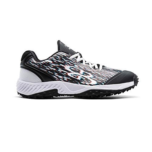 Boombah Men s Dart 3008 Glitch Low Turf Shoes Black White - Size 11