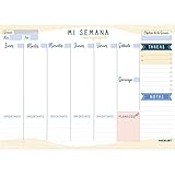 📅 ORGANÍZATE FÁCILMENTE — ¡Organiza tu semana de un vistazo con nuestro calendario semanal! Día por día organizado en página por semana vista. Ideal si buscas agendas escolares de sobremesa, familiares o simplemente necesitas organizar mejor tu semana y que no se te escape nada!