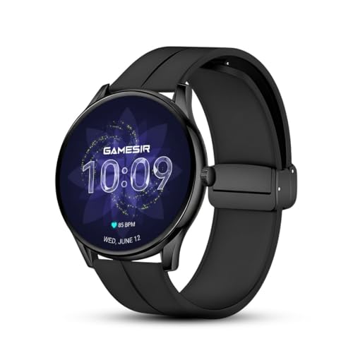 Image of GameSir Glavito Round Dial Smartwatch with 1.49 inch AMOLED Display, 100+ Sports Modes, IP67, Bluetooth Calling, Crown Control, Health Tracking, 100+ Watch Faces, Men & Women (Magnetic Black dial)