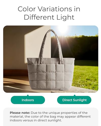 Image of BAGSMART Expandable Tote Bag for Women, Puffer Work Tote Handbag, Quilted Carry On Bag for Travel Gym