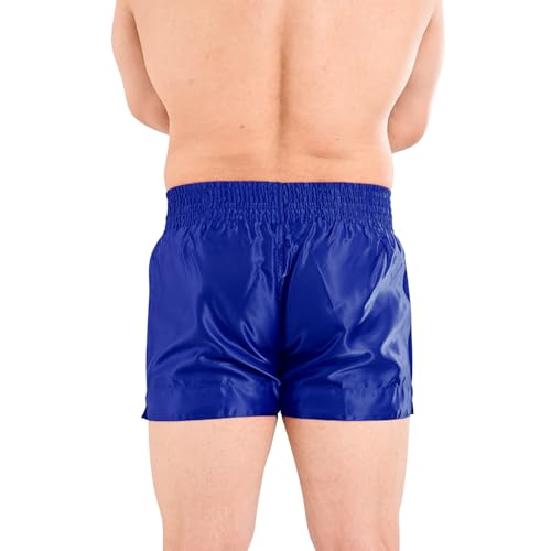Roar Muay Thai Shorts MMA Gym Boxing Fighting Trunks Kick Martial Arts Gear (Blue, XLarge) - Thumbnail 3