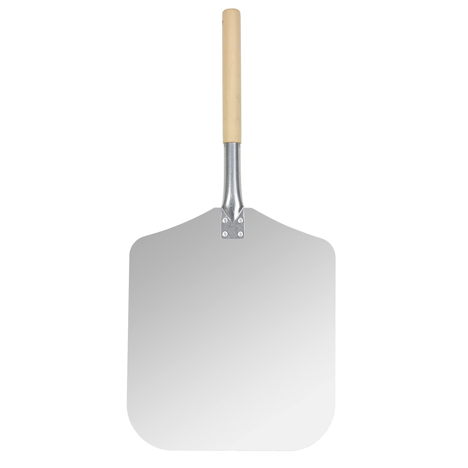 Pelle à pizza en aluminium avec poignée en bois amovible, lame de 30,5 x 35,6 cm, long manche de 30,5 cm, 66 cm au total – Accessoires de four à pizza d'extérieur
