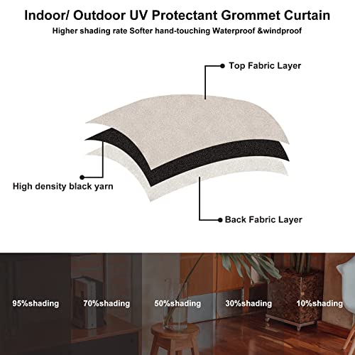 Rideau d'extérieur imperméable 280x200 cm pour terrasse et chalet