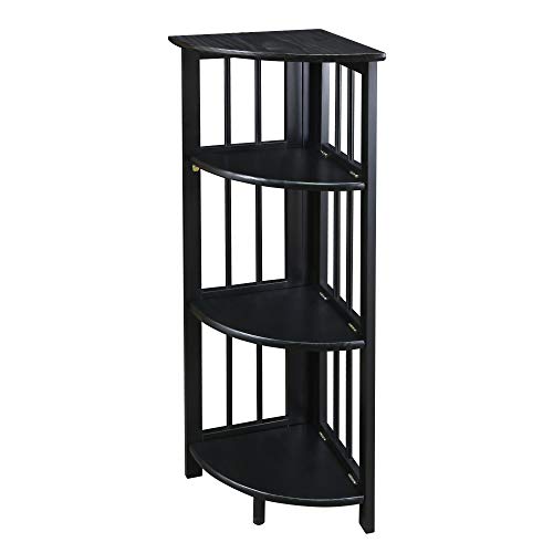 Casual Home 4 tier Corner Folding Bookcase, Black
