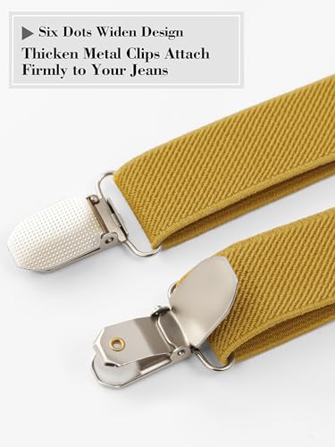 Image of habibee Suspenders and Bow Tie Set for Men, Adjustable Elastic Braces with Y-Back, Diverse Colors, Strong Clips