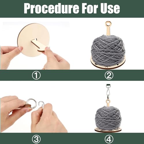 Image of Portable Wrist Yarn Holder with Leather Strap,Yarn Storage Spinner for Cat | Knitting and Crocheting Craft Tool for Crochet Trave