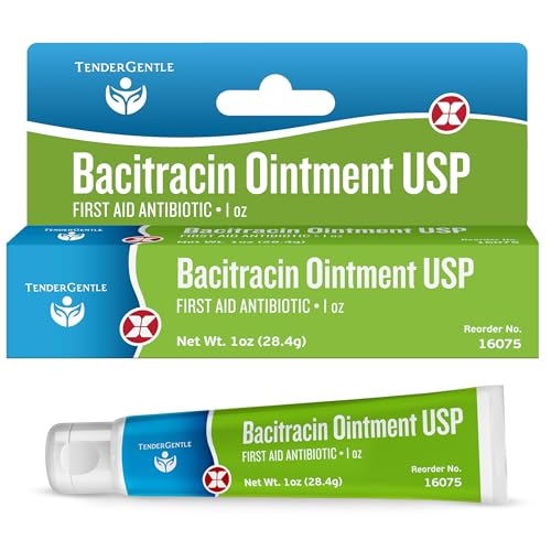 Bacitracin Antibiotic Ointment with Zinc USP - 1 oz Topical Antibiotic First Aid Ointment - Helps Prevent Infection in Minor Cuts, Scrapes, and Burns