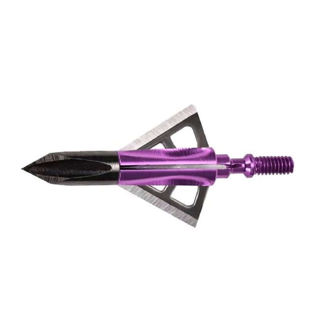 Scoland Shooter Hunting Broadhead 100 Grain Fix Blade Arrow Tips Archery Crossbow Broadheads 1+0.1 Inch Cut Diameter Compatible with Traditional Bows and Compound Bow 6PK