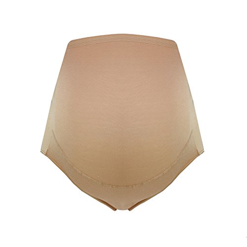 Herzmutter Mutande Gravidanza - Mutandine Premaman - Slip maternità - Biancheria Intima Maternitá - Guaina per Futura Mamma - Cotone - 5100 (M, Beige)
