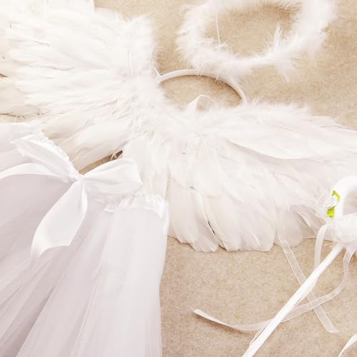 Disfraz completo de ángel con alas y tutú miniatura 5