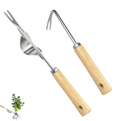 2 Pièces Outil Desherbeur Manuel En Acier Inoxydable,Outil De Désherbage En Acier Inoxydable,Weeder De Jardin,Fourche De Jardinage, Pour Eliminer Les Mauvaises Herbes Des Jardins,Paysages,Potagers