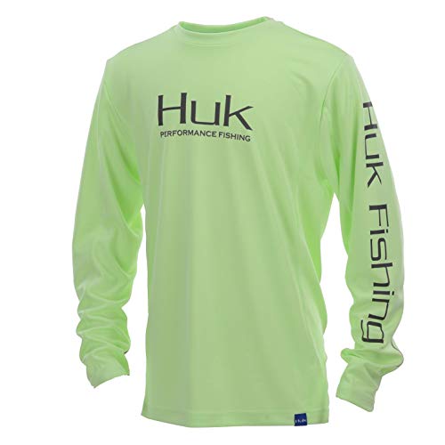 Huk Youth Icon X Long Sleeve Shirt, Key Lime, Youth X-Large