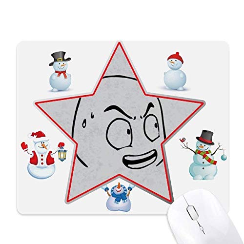 Tapis de souris bonhomme de neige sueurs froides et étoile antidérapant