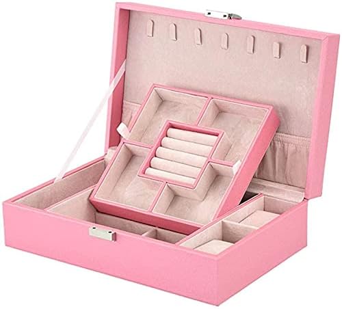 YANSHOUJewellery box Jewelry Organizer Storage Boxes, Jewelry Ring Display Organiser Case Tray Holder Earrings Storage Box Lint Organiser Display Box Birthday Gifts for Jewellery Organizer Lint Jeweller
