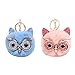 Produktbild Nicetruc Owl Schlüsselring Fluffy Eule Keychain Kreative Haar Anhänger Schlüsselanhänger Handtasche Dekor Pompom Kugel 2st Hauptdekoration Geschenk-Wahl