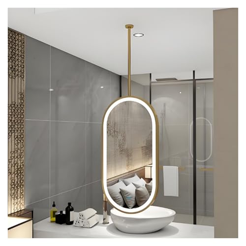 �܂�~�ߋ@�\�A���邳�Ɖ�]�̒����A�J�X�^�}�C�Y�\�ȋ������݂艺�����b�h��������V����t���^�ȉ~�`LED�~���[(Gold,60x90cm)