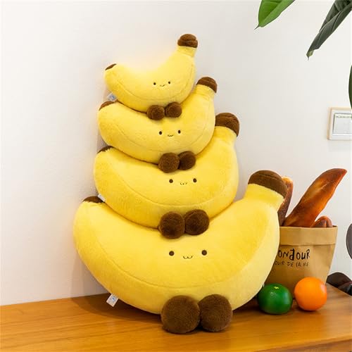 PlüSchtier Stofftier Banane,Gelbe Banane Kawaii Kissen Langes,PlüSch Bananen Kissen Obst GefüLlte Baumwolle PlüSchtier, Lustiges Frucht Design,Zimmerdekoration,Dekokissen Mit SüßEn FüßChen (23cm)
