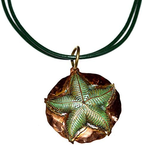 Elaine Coyne Wearable Art Forged Copper and Patina Brass Neo-Oceania Starfish Pendant