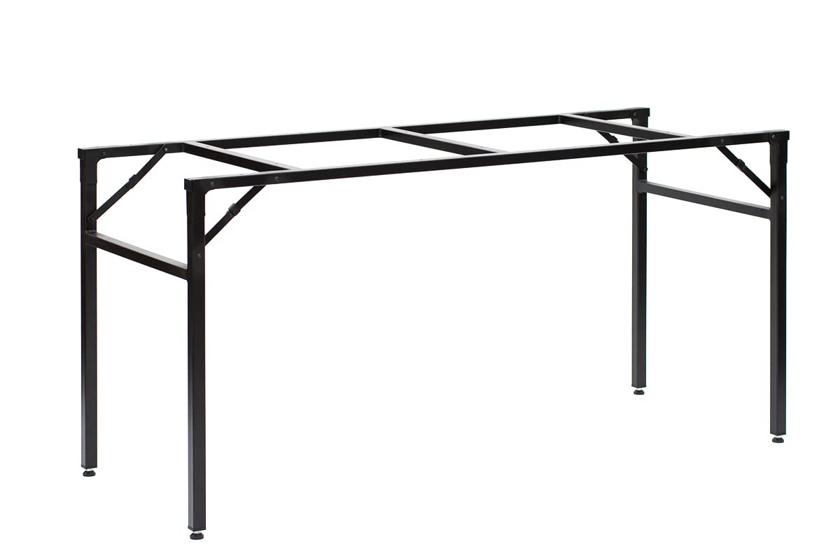 Stabil selbsttragend Tischgestell 160x60 cm, für Bankett-Tisch, Esstisch, Partytisch; höhe: 73cm; für Tische bis 200x90x75 cm; Metallprofil, pulverbeschichtet (1; 160x60 cm), Schwarz