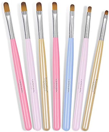 Beetles Gel Nail Brush, 7Pcs Poly Extension Gel Brush, Nail Art Tips Builder Brush Nail Painting Brush Pen Set for Home and Salon Use