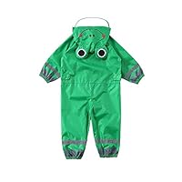 Générique Children's Rain Suit Waterproof with Hood Rain Jacket with Cute Frog Design Set Windproof with Reflective Strip Romper for Outdoors