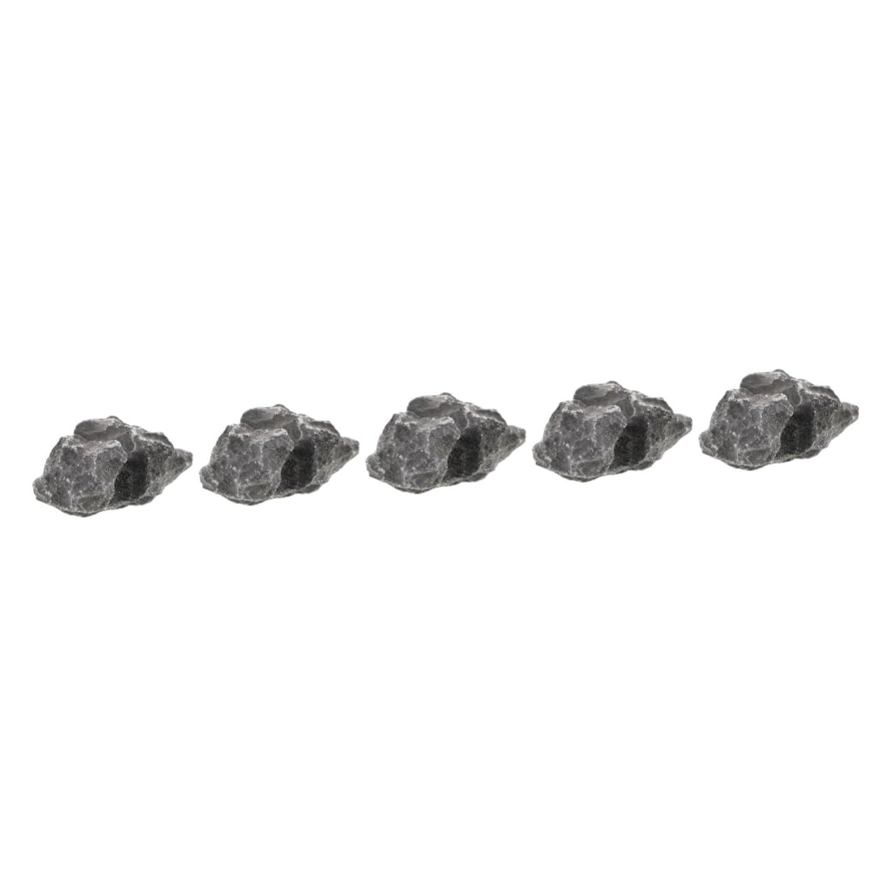 5pezzi Decorative Stone Resin Rockery Ornament for Fish Tank Landscape Decor Realistic Filler for Aquariums And Projects
