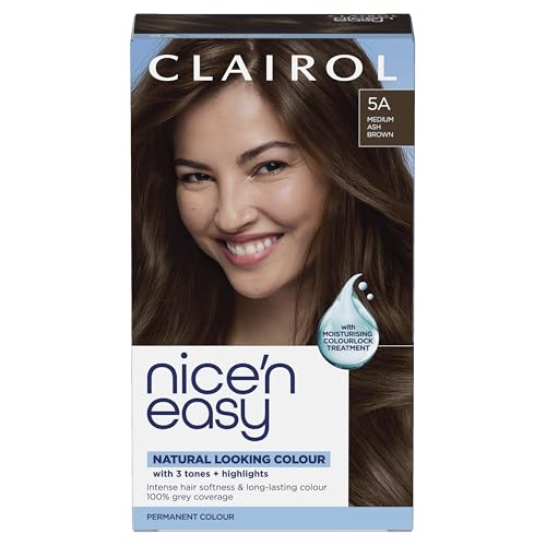 Clairol Nicen Easy Crème Natural Looking Oil Infused Permanent Hair Dye 5A Medium Ash Brown
