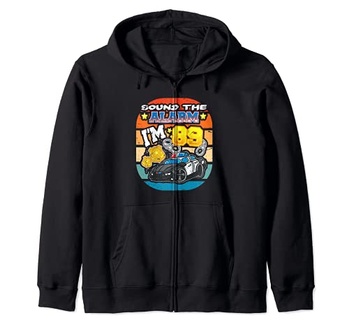 Sound The Alarm I'm 89 Police Police 89 Fiesta de Cumpleaños 89 Sudadera con Capucha