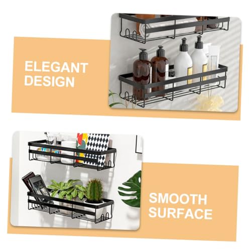 Étagère murale de salle de bain noire mate, organiseur de douche premium - 7