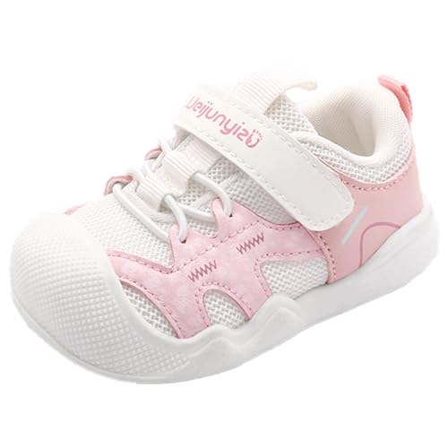 ZONEY Toddler Boys Girls Tennis Barefoot Shoes Preschool Non Slip Lightweight Breathable First Walking Shoes Running Outdoor Shoes (Pink, Toddler, 23, Numeric, EU Footwear Size System, Medium)