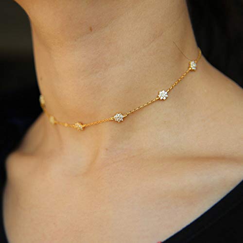Collier mariage argent 925 fleur délicate et étincelante AAA