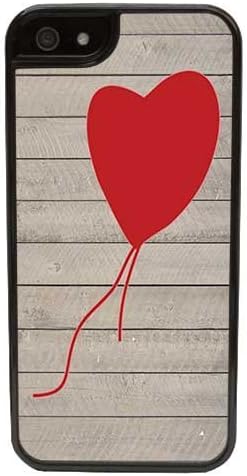 iPhone 6 Plus Case, CellPowerCasesTM Valentines Day Banksy Red Heart Balloon [Flex2 Series] - iPhone 6 Plus (5.5) Black Case [iPhone 6 (5.5) V2 Black]
