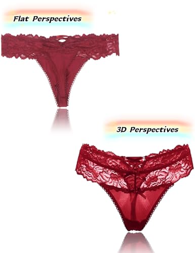 Image of ohyeah Sexy Lace G-String Thongs Panties Low Rise Underwear Undies for Women Cotton Crotch Cheeky Tangas Panties 4-18