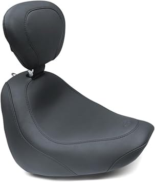 Mustang Motorcycle - 18-21 Harley Fat Bob Wide Tripper Solo Seat w/Driver Backrest - Black