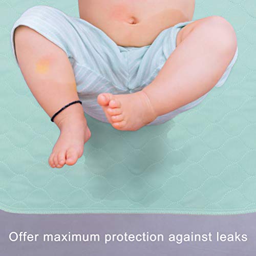 3 Pack Washable Underpads for Bed - Ultra Soft Incontinence Bed Pee Pads Waterproof Mattress Pad Cover for Baby and Adults,18"X24"