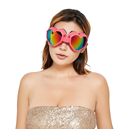 ICARA Heart Shaped Sunglasses Fashion Ski Goggles Colorful Oversize Love Glasses for Women Men Fun Eyeglass2