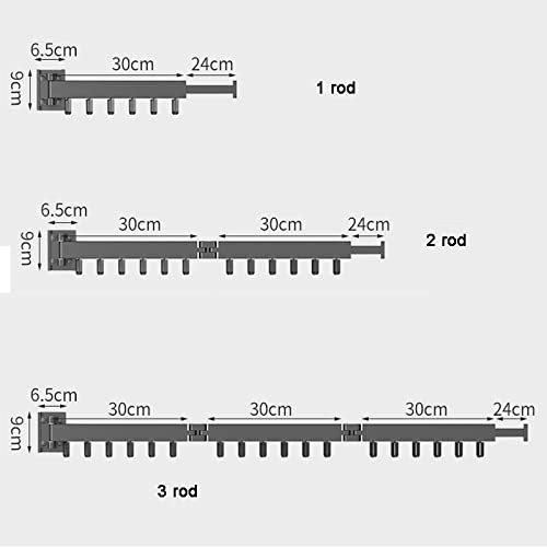 Mingpinhuius Clothes Drying Rack Wall Mounted Laundry Drying Rack Triple Folding Retractable Clothes Hanging Rack Space Saver With 18 Ring Hooks For Balcony, Bathroom, Patio, Dormitory, Apartment #TOP4